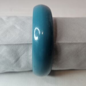 Vintage Solid Teal Thick Statement Bangle 80s-90s GUC Sz 8" Width 0.75"
